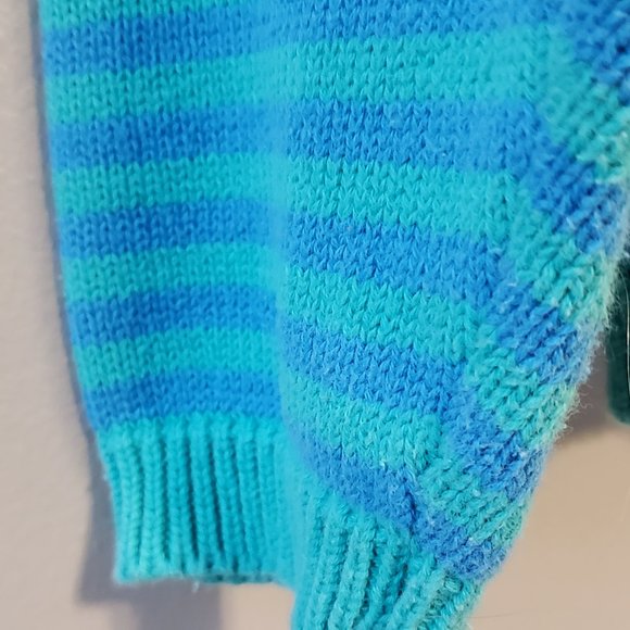Vintage GAP Blue and Green Stripe Cotton Sweater - Picture 5 of 5